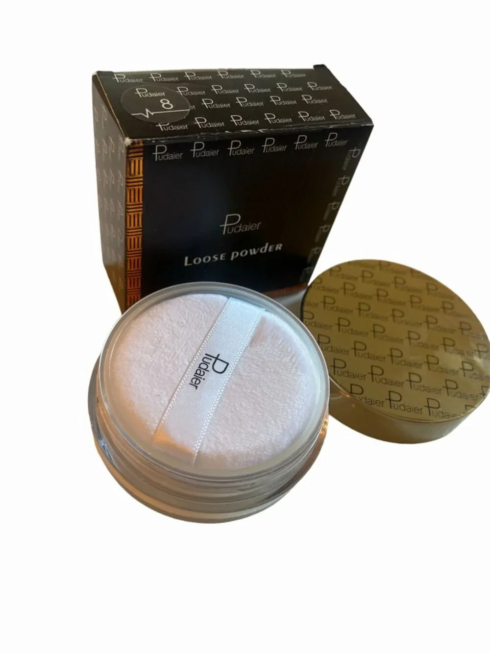 Pudaier Translucent Loose Setting Powder #08 – White Filter‑Sealed Finishing Pow